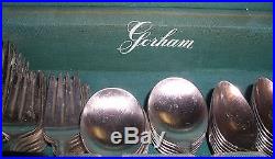Vintage Gorham Silver Plate Flatware Wooden Box Initial S Engrave Holiday Time