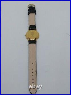 VINTAGE Gucci 3000M Men's 33mm Gold Plated Black Dial Dress Watch STUNNING