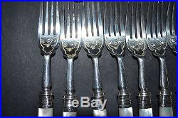 Vintage James Deakin&son Silverplate And Mother Of Pearl Handles Fish Set Flatwa