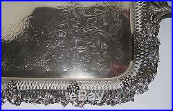 Vintage Large Georgian Style Sheffield Reproduction Silverplate Tray Grapevines