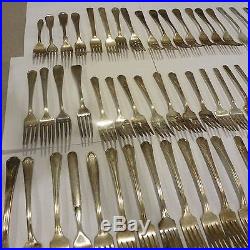 Vintage Lot 100 Piece Assorted Forks Fancy Silver Plate Flatware Pieces
