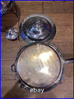 VINTAGE Londsdale SILVER Plate Poston Products CHAFING WARMER DISH SERVING SET