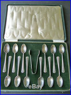 Vintage Mappin & Webb Silver Plate Tea Spoon & Sugar Tongs With Box # Vm006