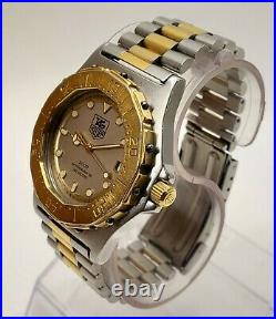 VINTAGE Men's Tag Heuer 3000 2-tone 18K Gold plate & SS watch Silver Dial