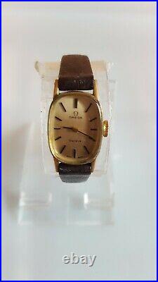 VINTAGE OMEGA GENEVE HAND WINDING 18k GOLD PLATED LADIES WATCH