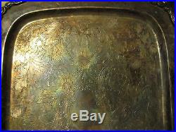 VINTAGE ONEIDA SILVER PLATED BUTLER SERVING TRAY 24 X 13 Large
