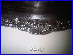 VINTAGE POOLE SILVER PLATE SERVING TRAY with HANDLES & FEET PLATTER