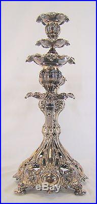Vintage Reed & Barton 800 Silver Plate Two Arm Three Place Candelabra