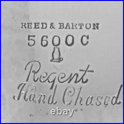 VINTAGE REED & BARTON Regent HAND-CHASED 5 pc. SILVER PLATE TEA SET 1940 5600C