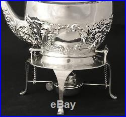 Vintage Silver Plate Repousse Embossed English Tilting Tea Pot Tipping Tea Pot