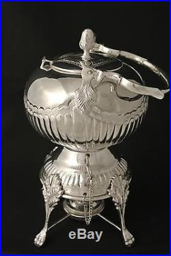 Vintage Silver Plate Tippin Tea Pot Tilting Tea Pot Half Fluted Design