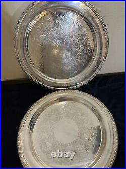 VINTAGE SILVER PLATES (1 Plate Is 11 Inch And The Other One Is 10 Inch)