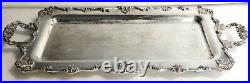 VINTAGE Silver Plate 25 Bread Serving Footed Platter Tray NO MONOGRAM