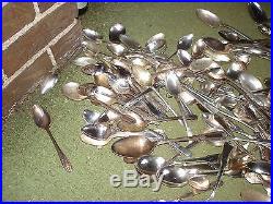 VINTAGE Silver Plate Flatware Spoons Craft Lot 290 Pieces
