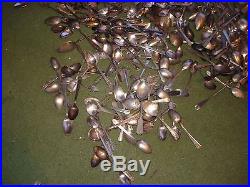 VINTAGE Silver Plate Flatware Spoons ONLY Craft Lot 360 Pieces
