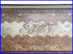 VINTAGE Silver Plate on Copper 22 Rectangular Gallery Serving Platter Tray