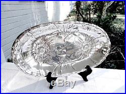 VINTAGE WALLACE POPPY 123 STERLING SILVER OVAL BREAD TRAY, PLATE, BOWL, 11.5