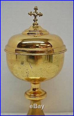 VINTAGe 9 1/2 Sterling Silver cup CIBORIUM -GOLD PLATED #416 (CHURCH CHALICE)