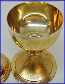 VINTAGe 9 1/2 Sterling Silver cup CIBORIUM -GOLD PLATED #416 (CHURCH CHALICE)