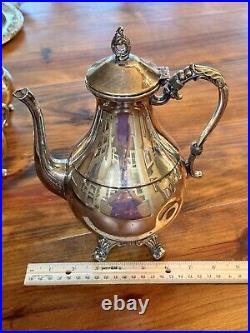 VIntage Silver on Copper Tea Set