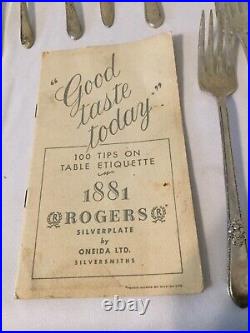 VTG 1847 Rogers Bros 57 pc Silverplated Flatware Set