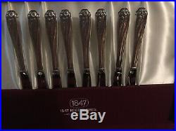 VTG 1847 Rogers Bros IS Daffodil 53 Piece Silverware Set & Chest FREE SHIPPING