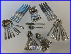 VTG 49 Piece Set 1941 Pendant Pattern Silverplate Flatware SL & GH Rogers Oneida