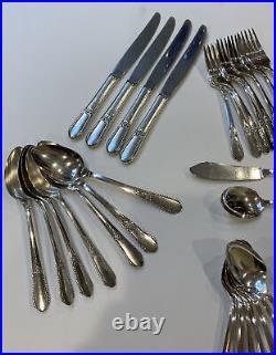 VTG 49 Piece Set 1941 Pendant Pattern Silverplate Flatware SL & GH Rogers Oneida