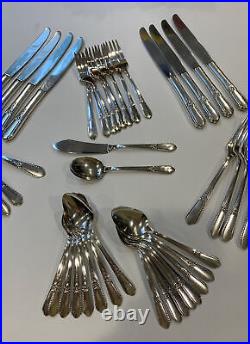 VTG 49 Piece Set 1941 Pendant Pattern Silverplate Flatware SL & GH Rogers Oneida