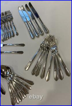 VTG 49 Piece Set 1941 Pendant Pattern Silverplate Flatware SL & GH Rogers Oneida