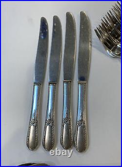 VTG 49 Piece Set 1941 Pendant Pattern Silverplate Flatware SL & GH Rogers Oneida