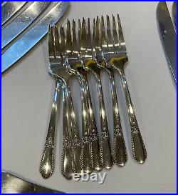 VTG 49 Piece Set 1941 Pendant Pattern Silverplate Flatware SL & GH Rogers Oneida