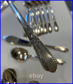 VTG 49 Piece Set 1941 Pendant Pattern Silverplate Flatware SL & GH Rogers Oneida