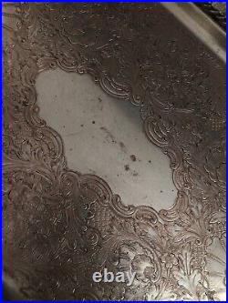 VTG Antique Copper Sheffied EPC Electro Silver Plated Tray 20x11 5/254E Ny