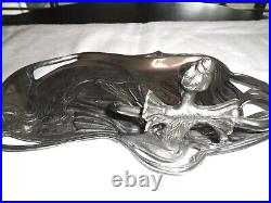 VTG Art Nouveau Dressing Tray Silver Plated Calling Card Tray Jewelry circa 1906