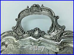 VTG Birmingham Silver Company Silver Plate Footed Serving Tray LARGE 25 X 14