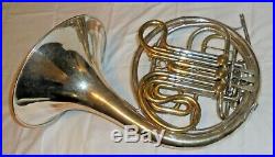 VTG Carl Geyer Schmidt Model Dbl French Horn Silver & Gold Plating 1930s
