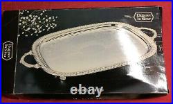 VTG Elegance Silver Plated Rectangle Serving Tray with Handles & Box. Indonesia