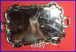 VTG Elegance Silver Plated Rectangle Serving Tray with Handles & Box. Indonesia
