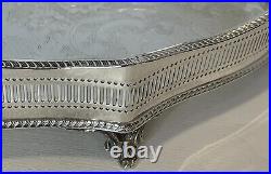 VTG English Sheffield Silver Plated / Copper Footed Barware / Serving Tray 18.75