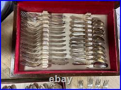 VTG GEORGIAN 1912 Community Oneida Set Silverplate 51 pieces with Storage Box