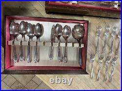 VTG GEORGIAN 1912 Community Oneida Set Silverplate 51 pieces with Storage Box