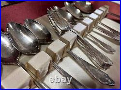 VTG GEORGIAN 1912 Community Oneida Set Silverplate 51 pieces with Storage Box