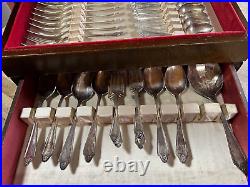 VTG GEORGIAN 1912 Community Oneida Set Silverplate 51 pieces with Storage Box