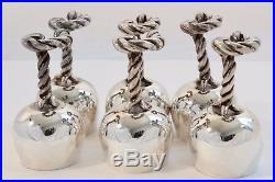 VTG Gucci Silver Goblets 6pc Set Equestrian Twisted Rope Stemware Barware 70s