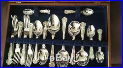 VTG Kings Pattern Canteen of Silver Plate Cutlery by Smith Seymour 8 settings