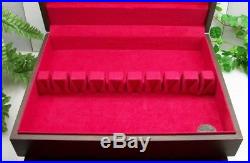 VTG McGraw Sterling Silverplate Flatware Wooden Wood Storage Chest Case Box 16+