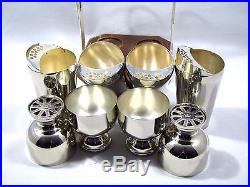 VTG NAPIER Silverplate Cocktail Shakers withDrink Indicator Dial Cups and Caddy