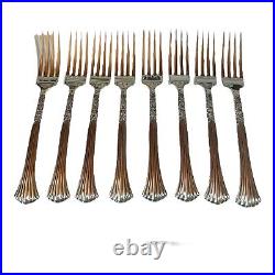 VTG Oneida Community Silver Plated Floral Queen 54 Piece Flatware Set WithWood Box