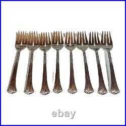 VTG Oneida Community Silver Plated Floral Queen 54 Piece Flatware Set WithWood Box